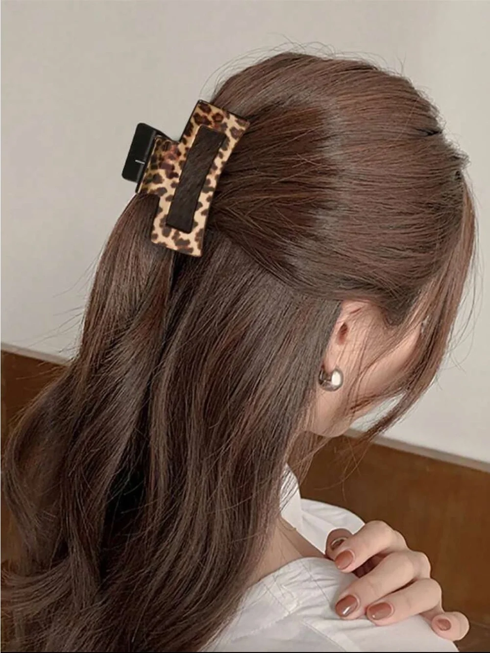 Leopard Print Hair Claw Clip - Multicolor